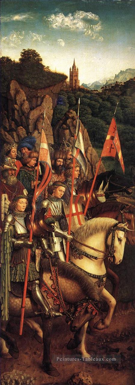 Le retable de Gand Les soldats du Christ Renaissance Jan van Eyck Peintures à l'huile